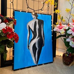 Nude woman painting